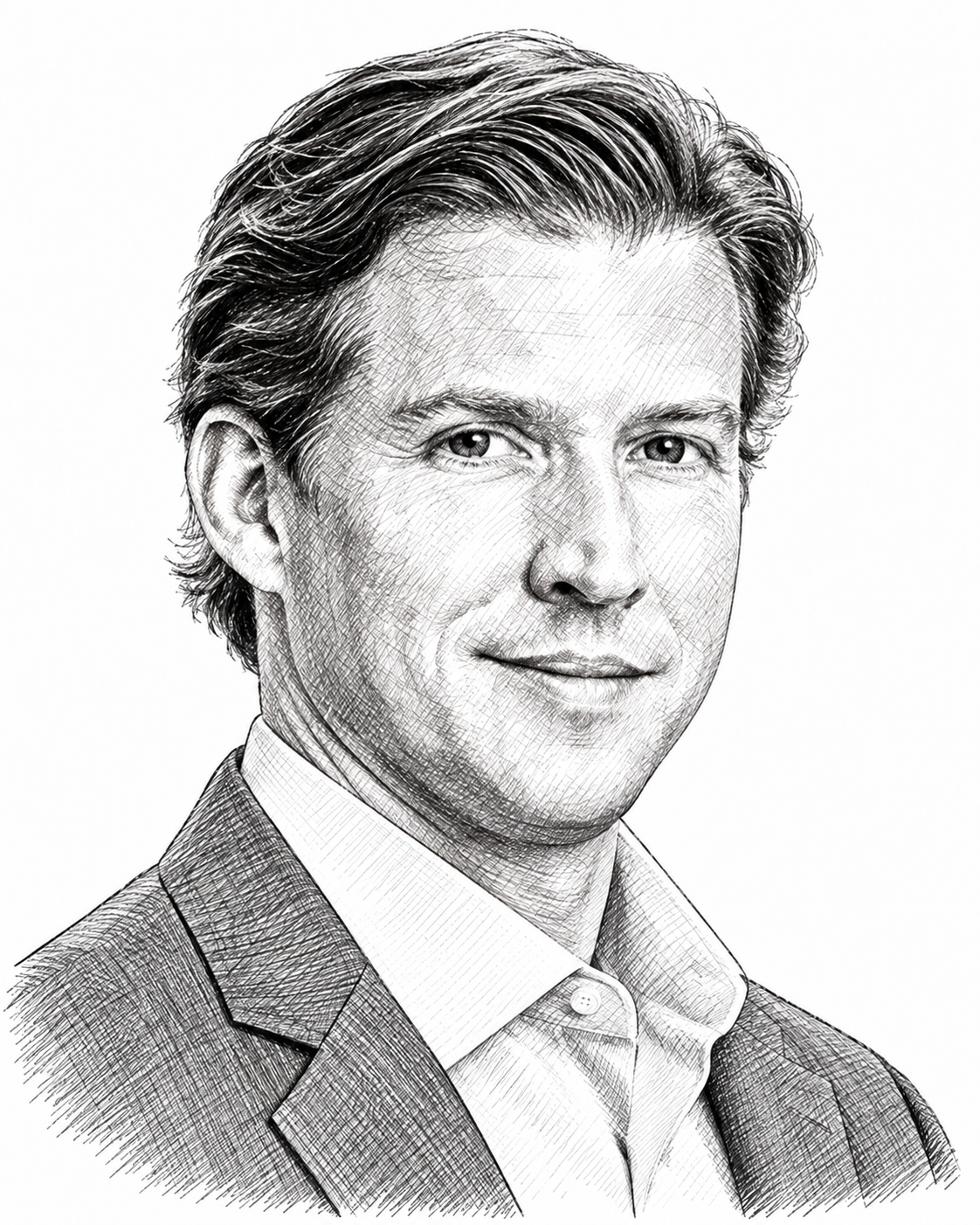 Portrait au trait d’Alec Ross