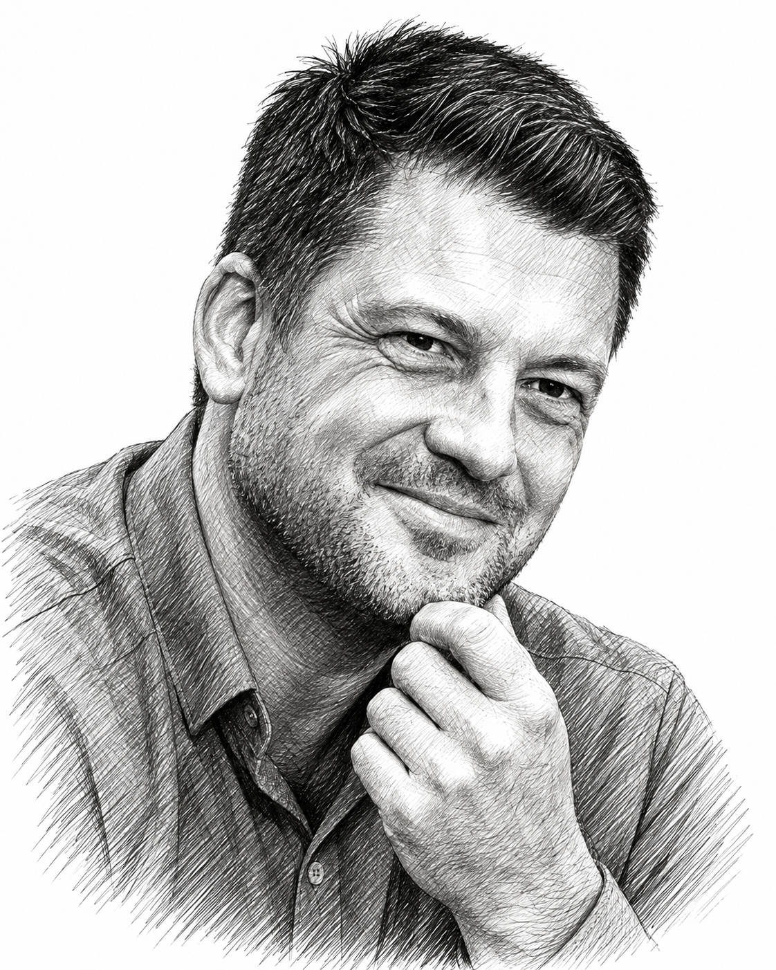 Portrait au trait de Antoine Burret