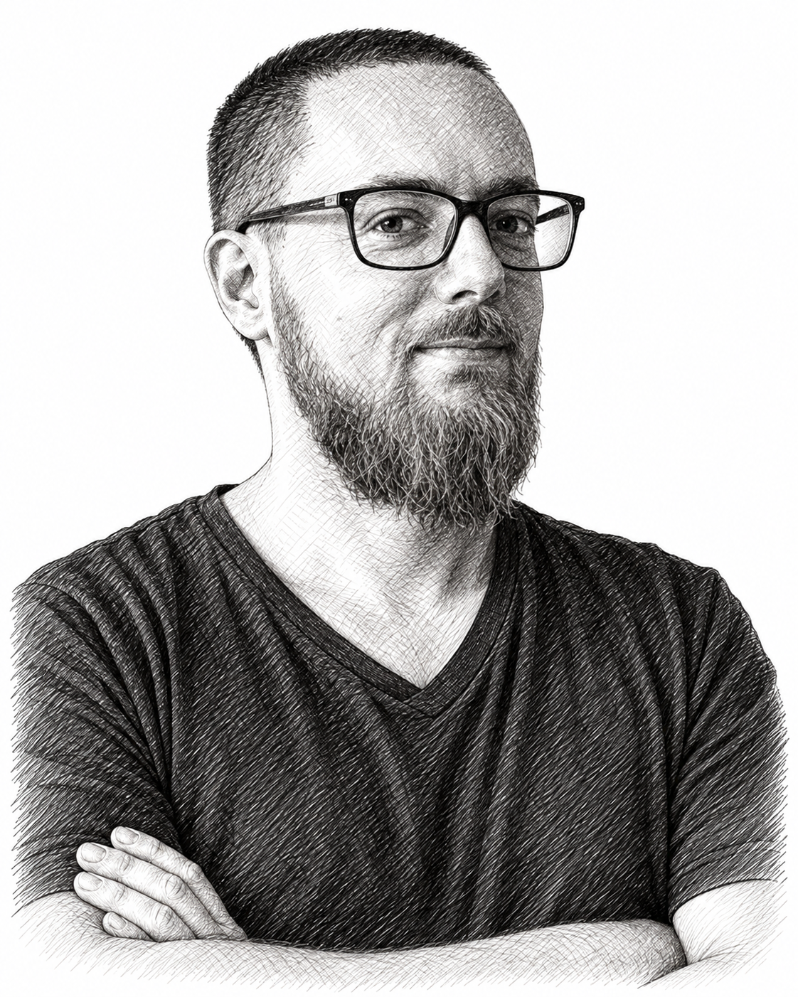 Portrait au trait de Antoine Gouritin