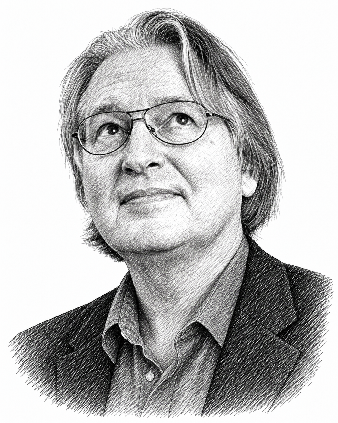 Portrait au trait de Bruce Sterling