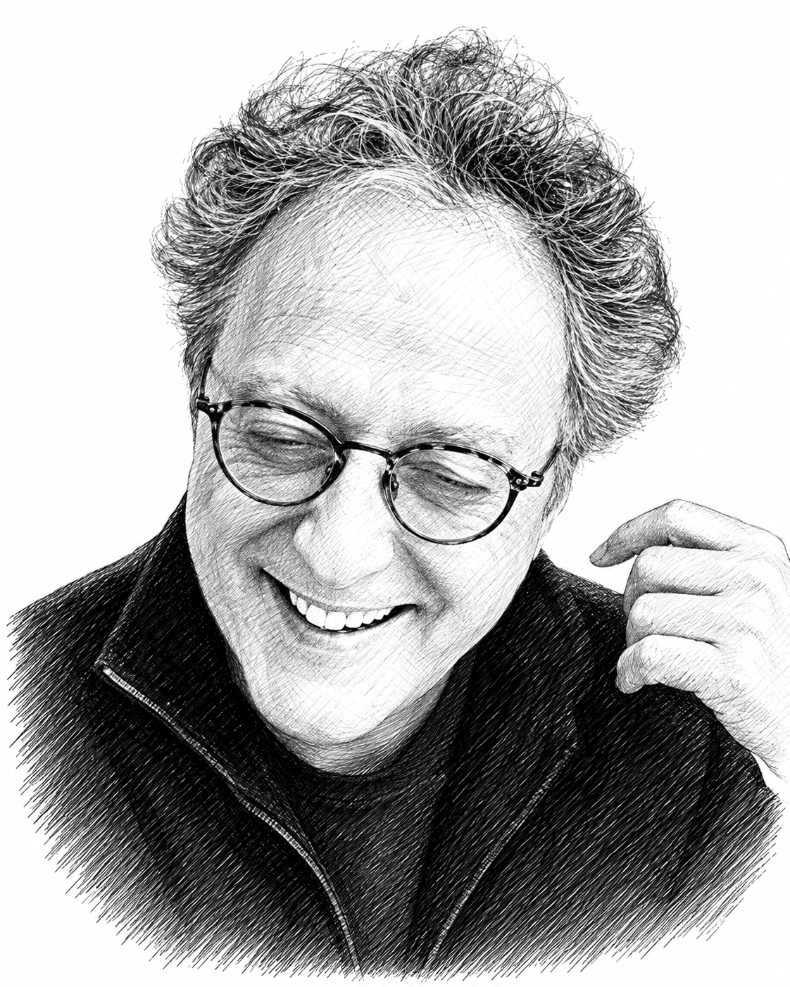 Portrait au trait de Bruno Cohen