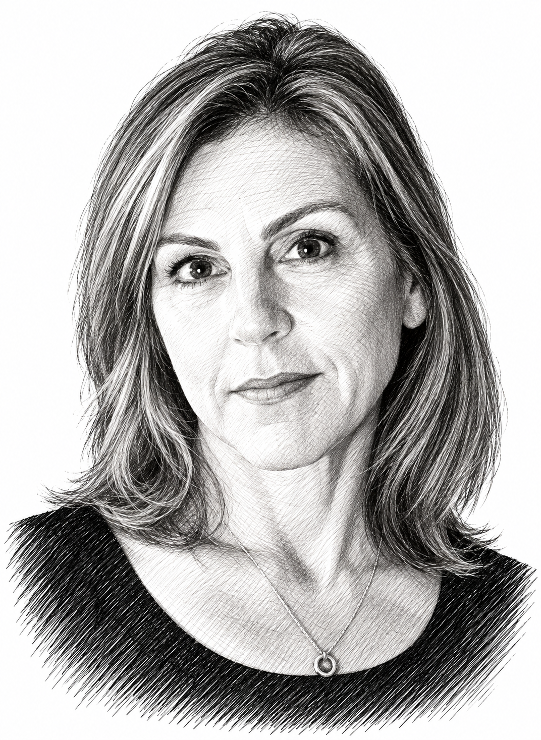 Portrait au trait de Carole Hooven