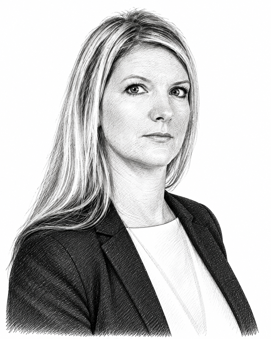 Portrait au trait de Cécile Frankart