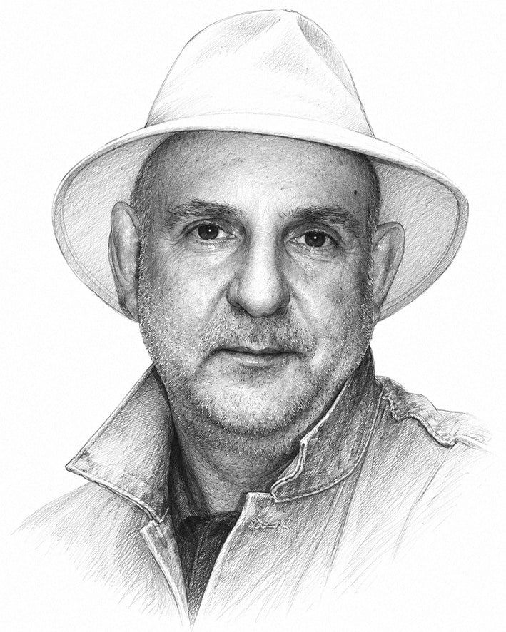 Portrait au trait de Dominique Farigoux