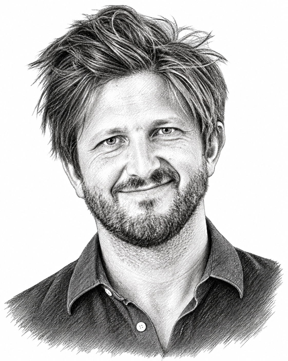 Portrait au trait de Diego Hidalgo