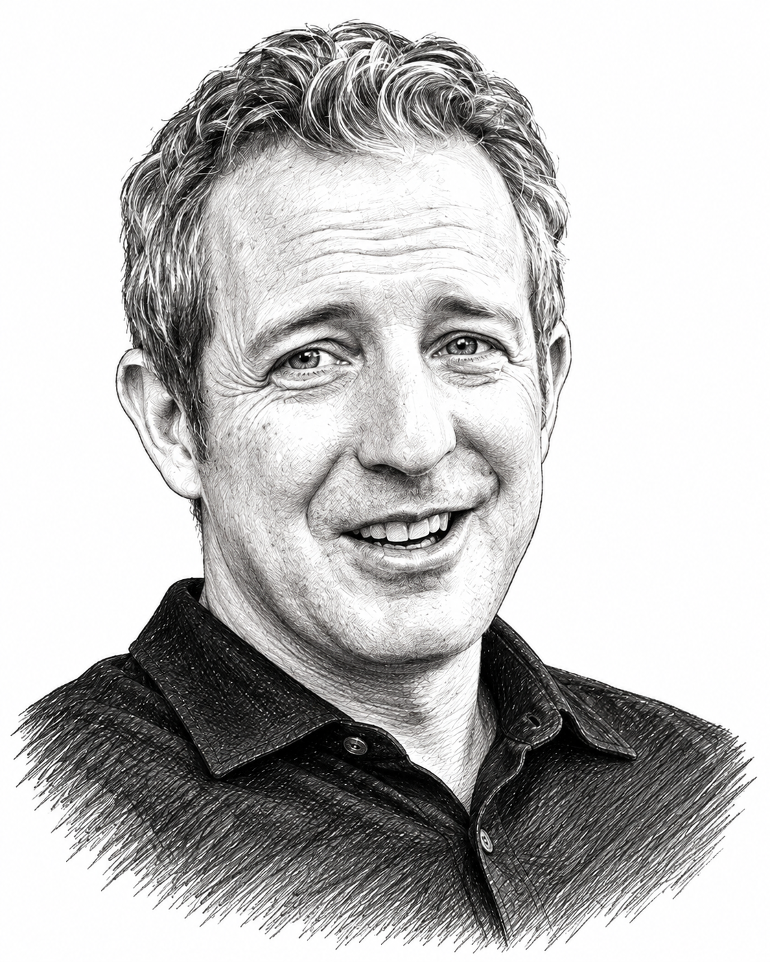 Portrait au trait d’Edward Slingerland
