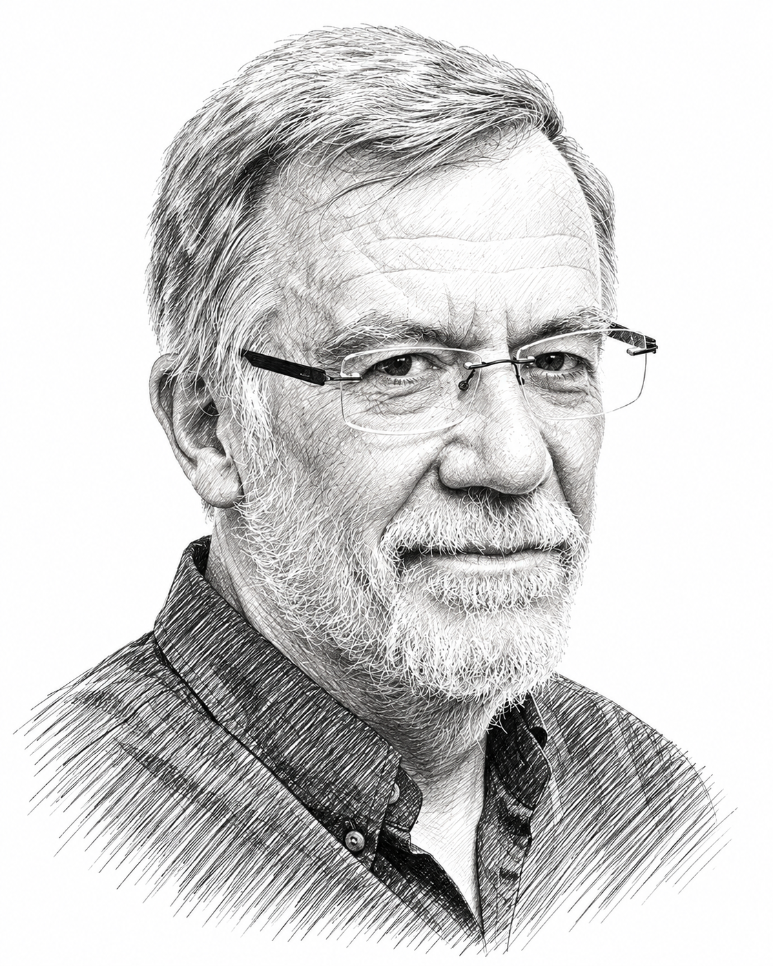 Portrait au trait d’Éric Marsaudon