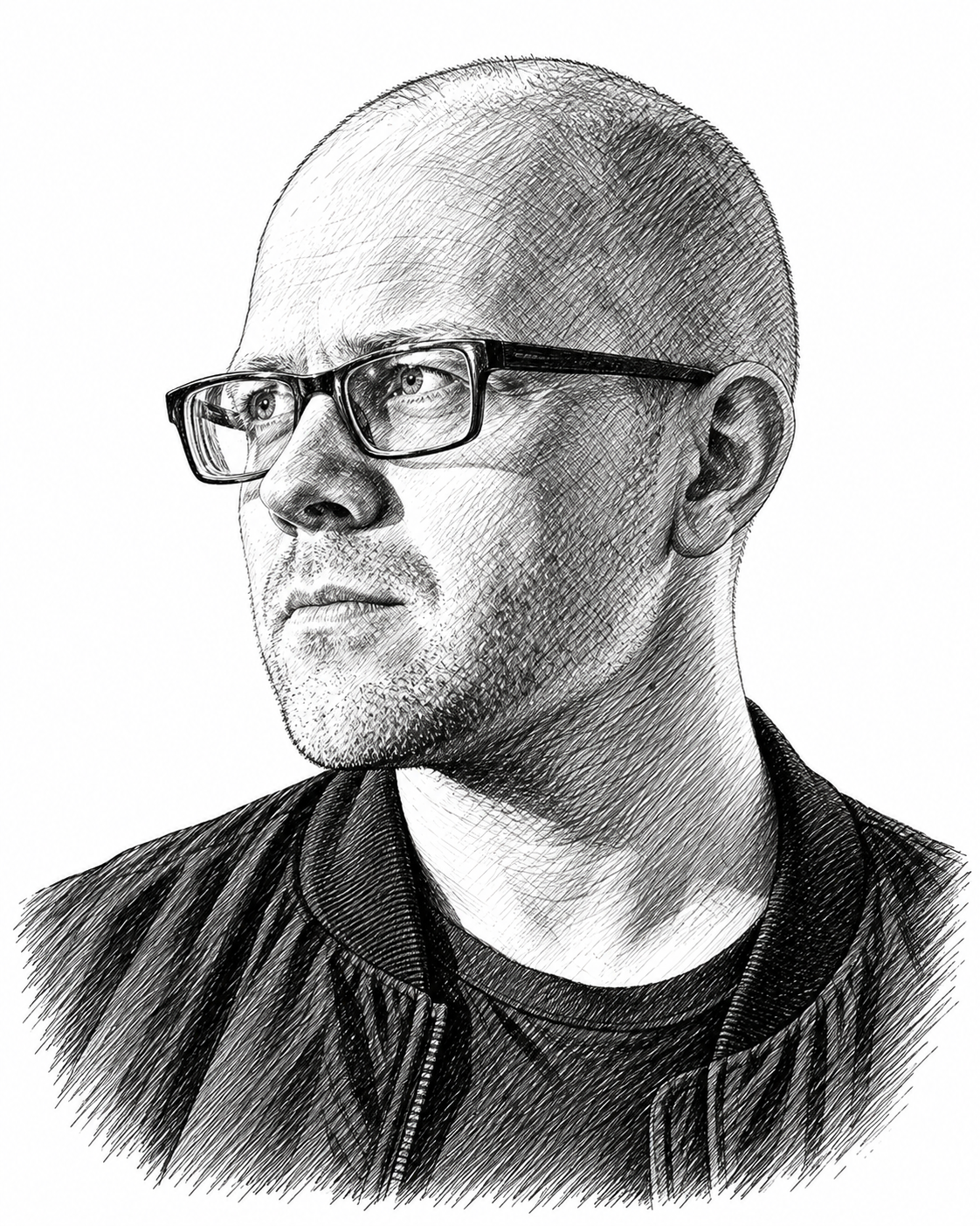 Portrait au trait d’Evgeny Morozov