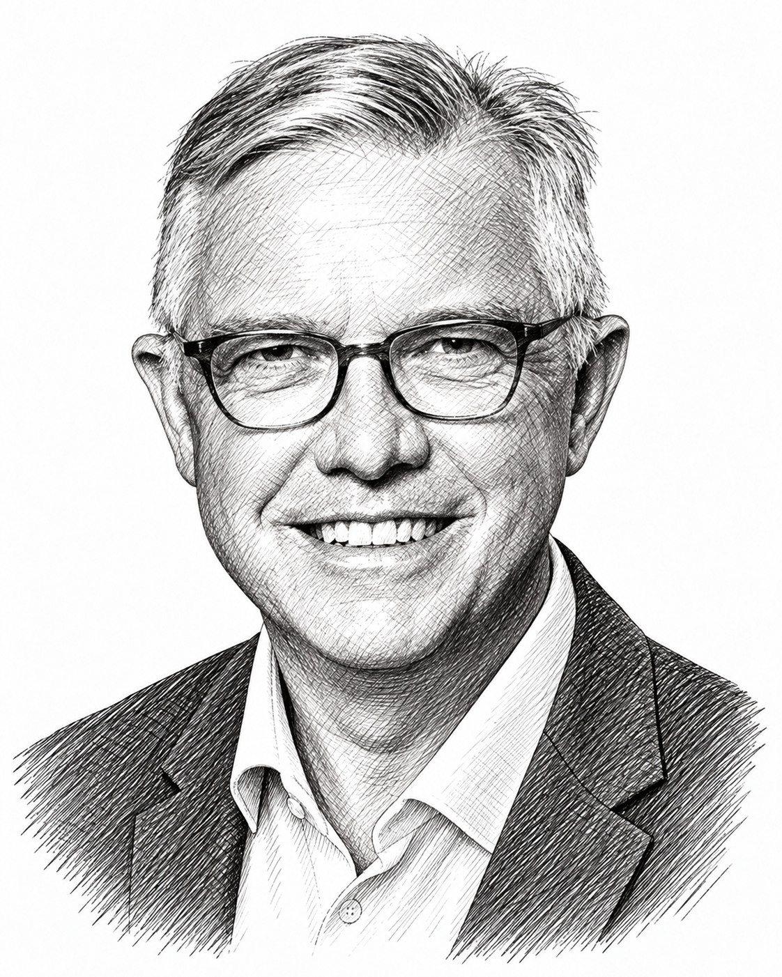 Portrait au trait de Francis Pollet