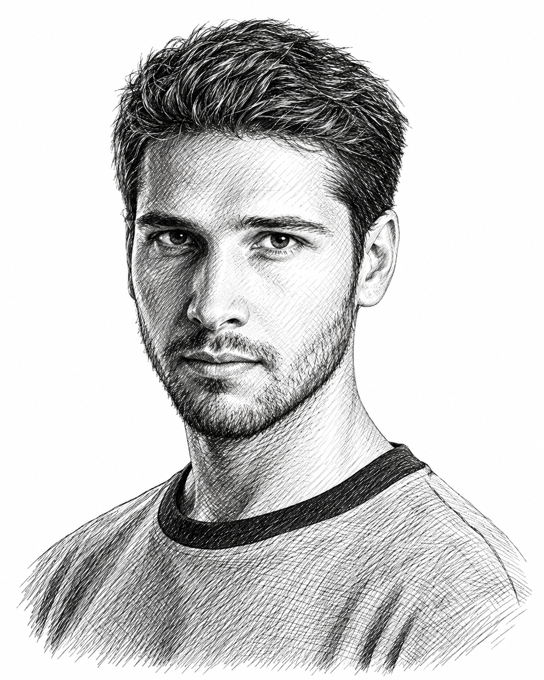 Portrait au trait de Franck Fitrzyk