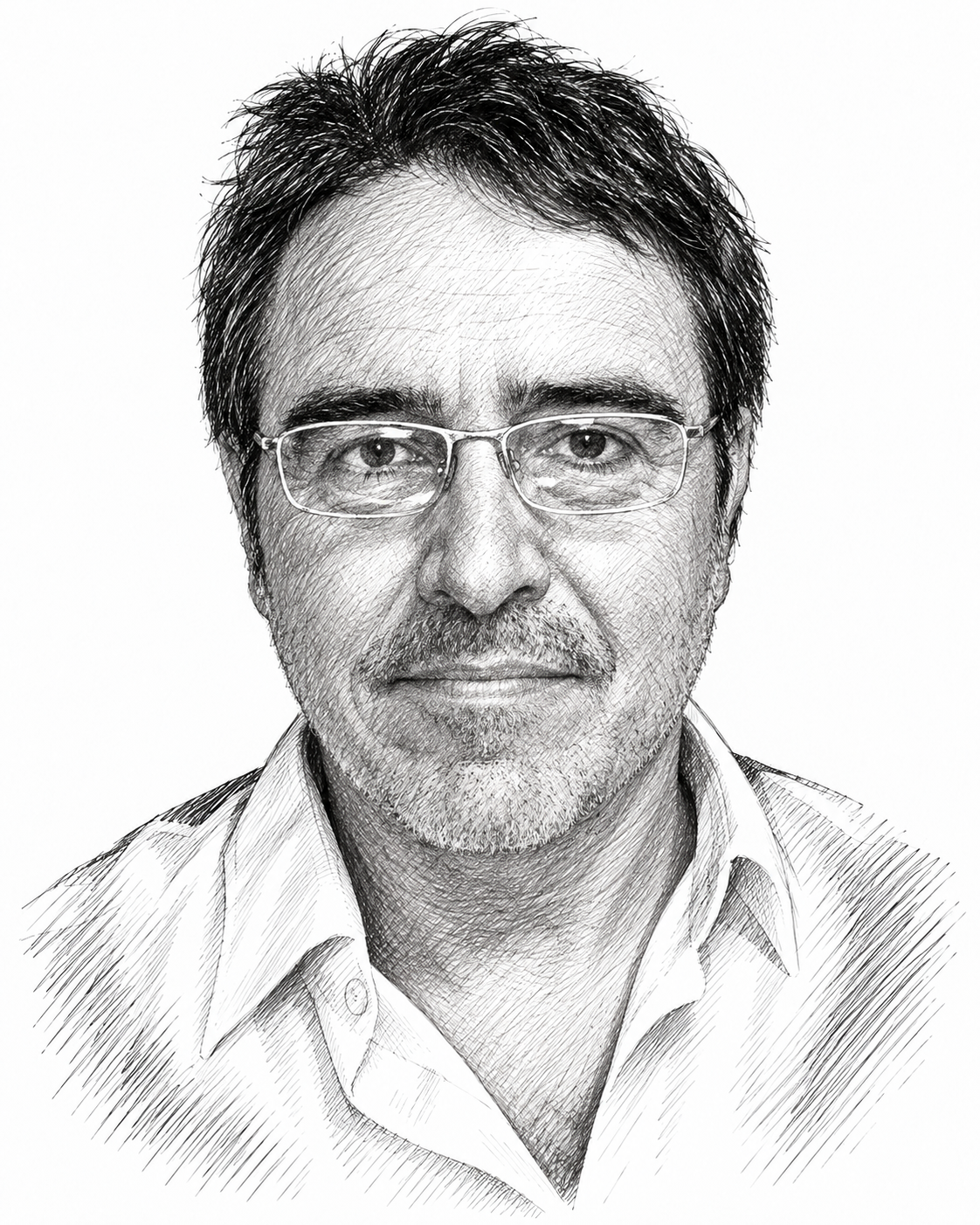 Portrait au trait de Frédéric Dufourg