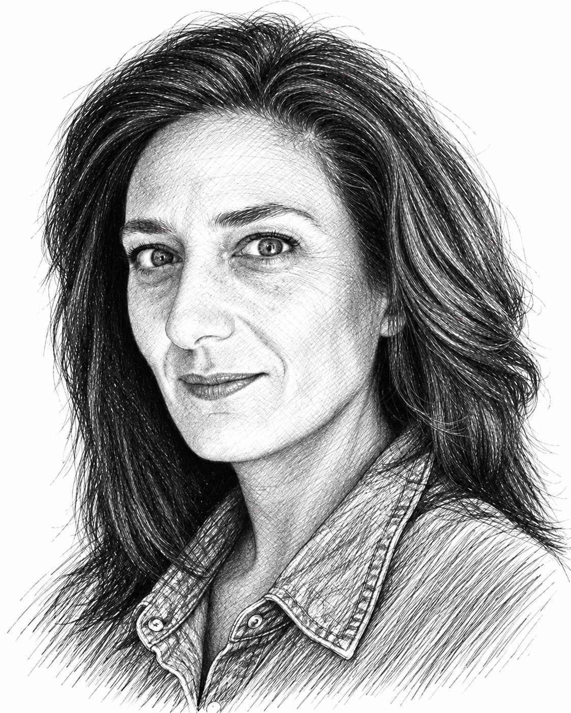 Portrait au trait de Gaëlle Atlan-Akerman