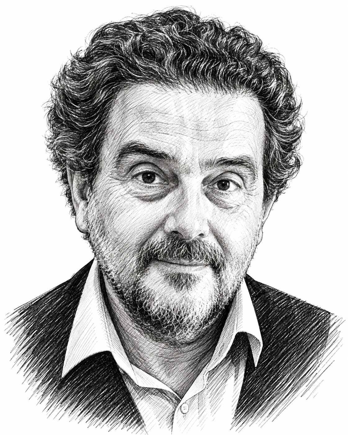 Portrait au trait de Georges-Élia Sarfati