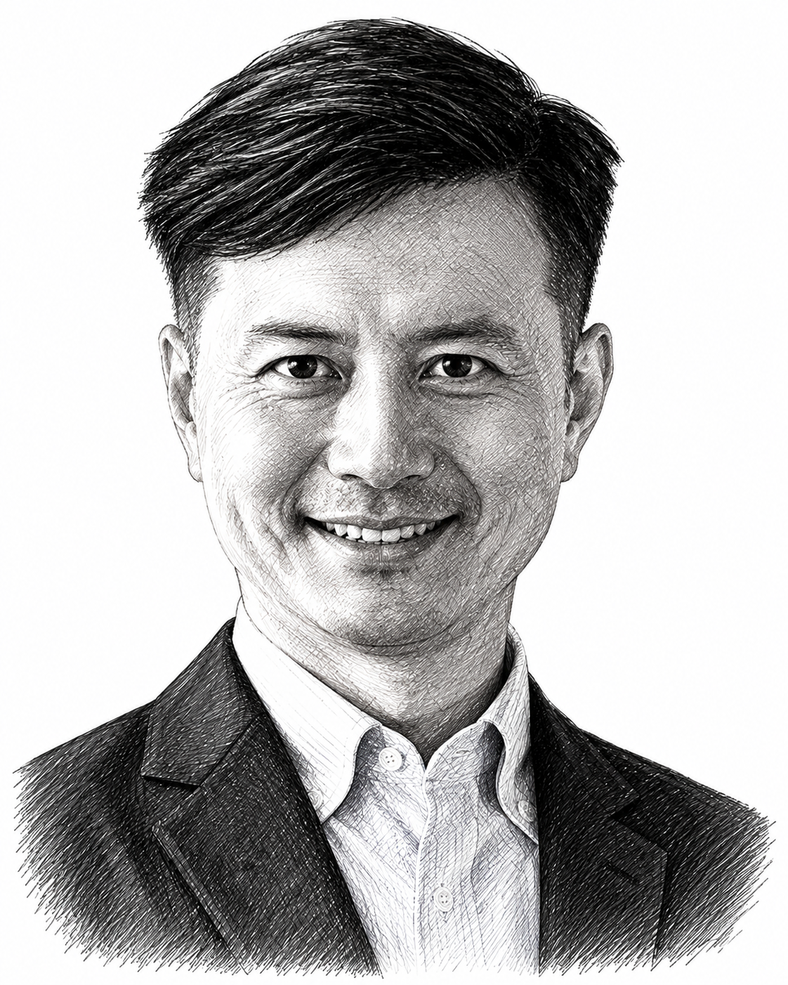 Portrait au trait de Howard Yu
