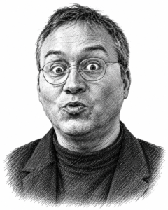 Portrait au trait de Hubert Guillaud