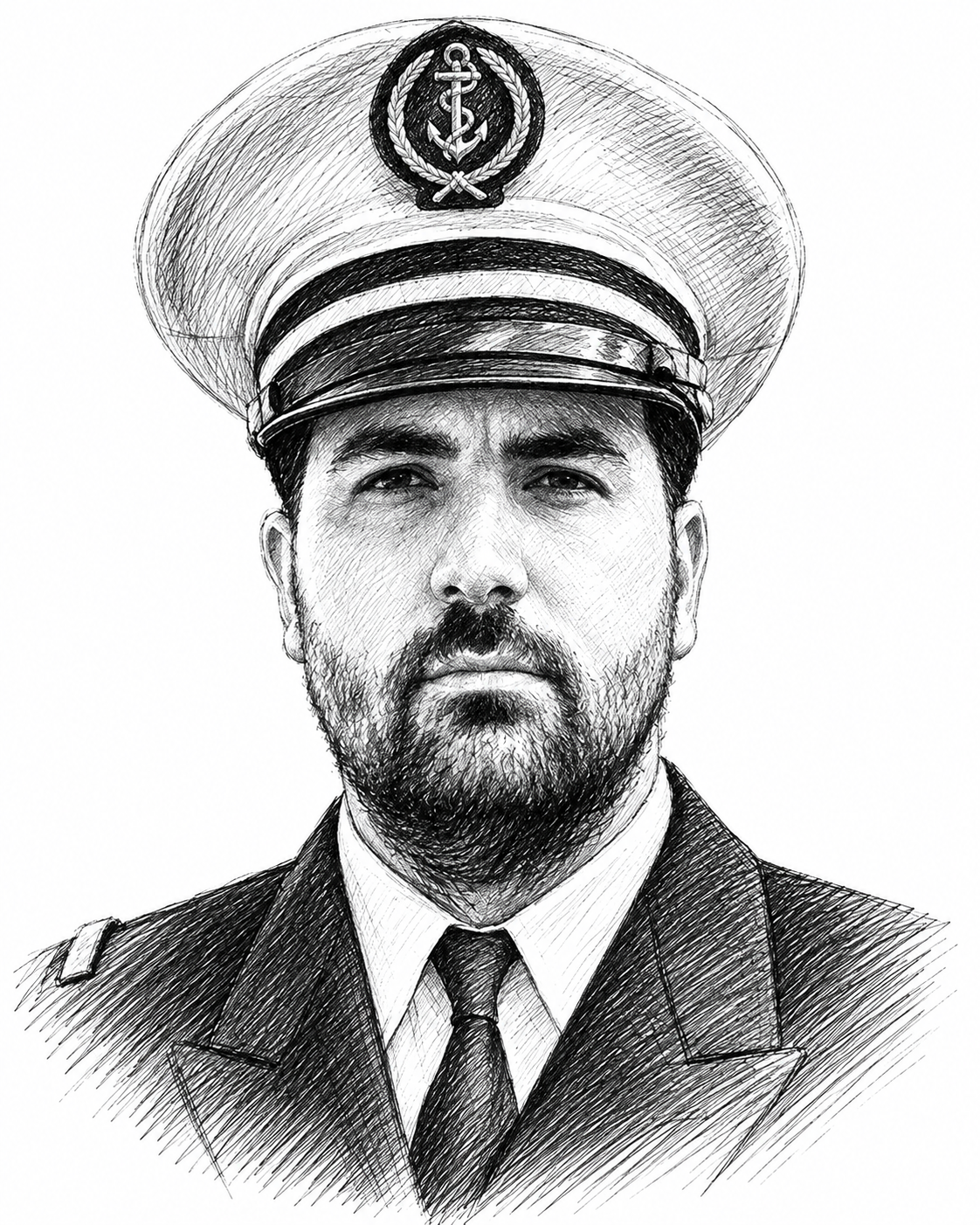 Portrait au trait de Hugo Dufrane