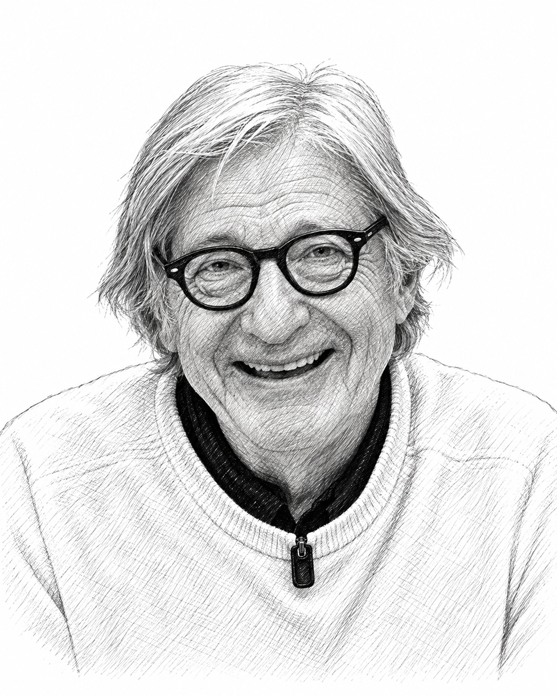 Portrait au trait de Jacques Theys