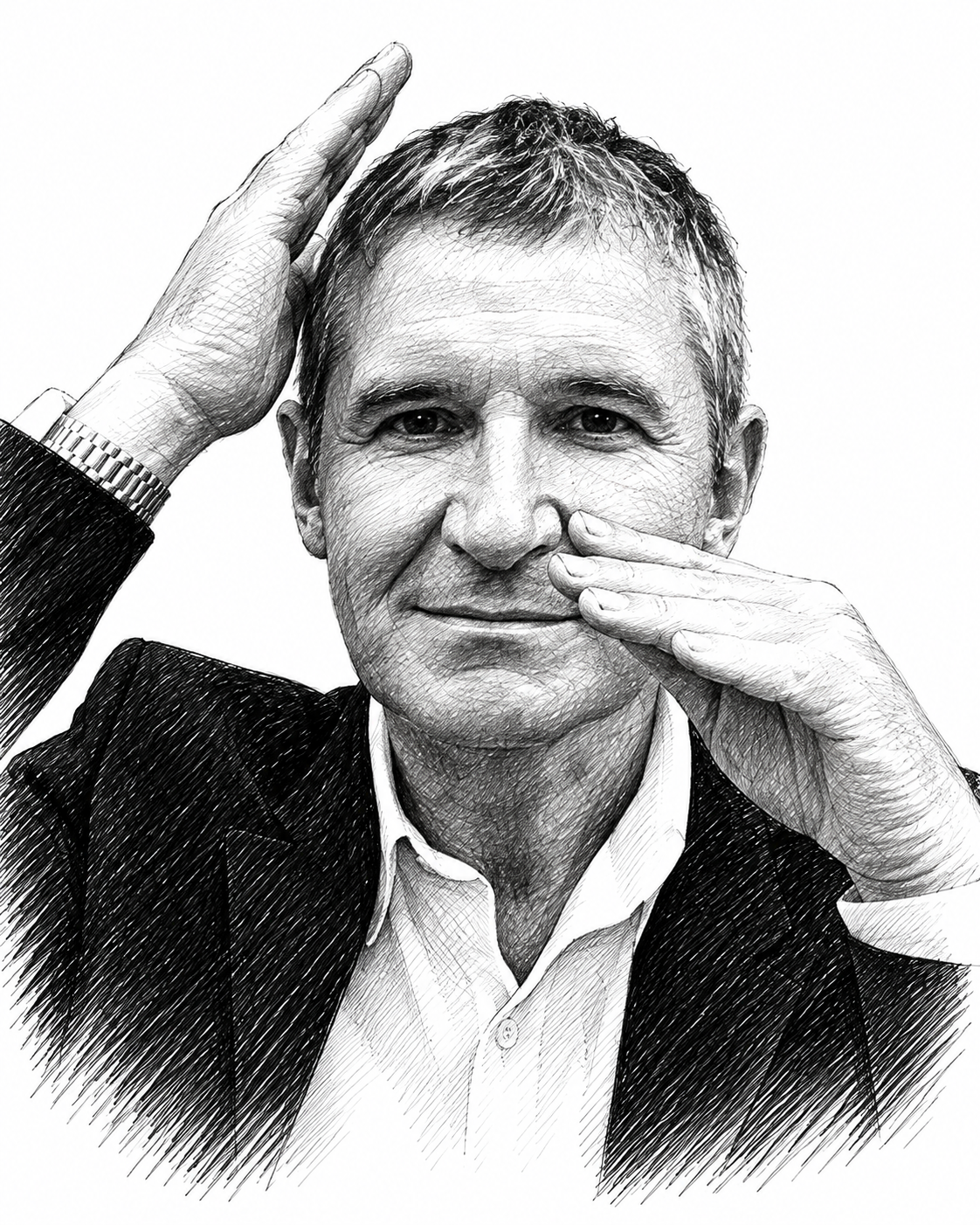 Portrait au trait de Jean-Louis Frechin