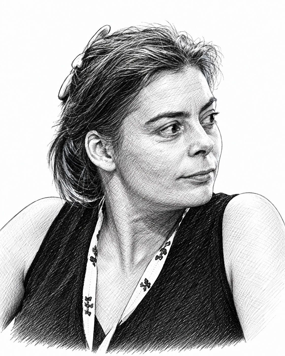 Portrait au trait de Laure Kloetzer