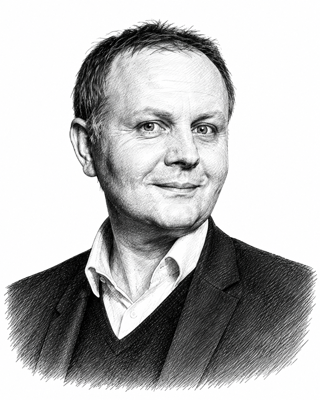 Portrait au trait de Laurent Leboucher
