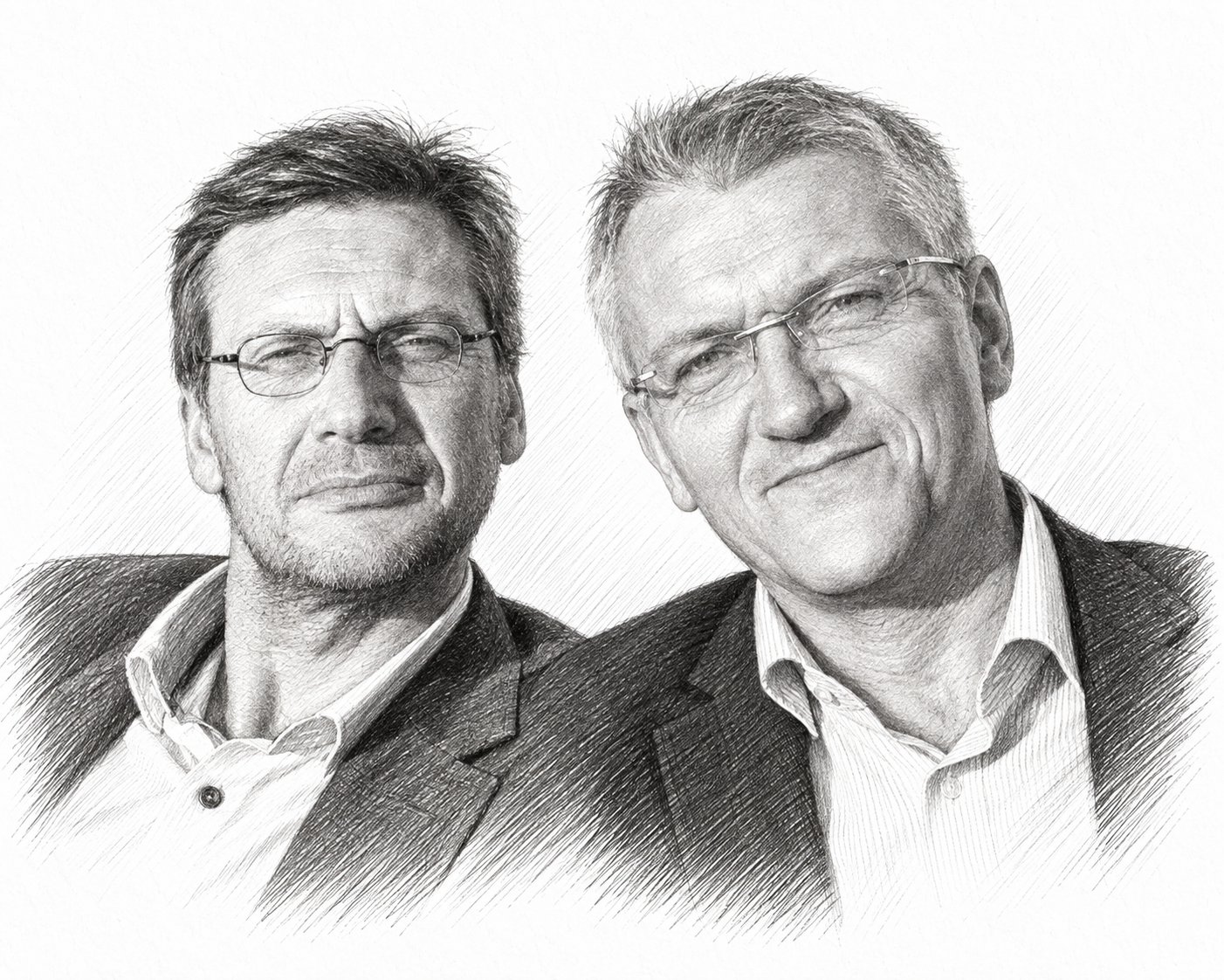 Portraits au trait de Luc Gwiaździński et Gilles Rabin