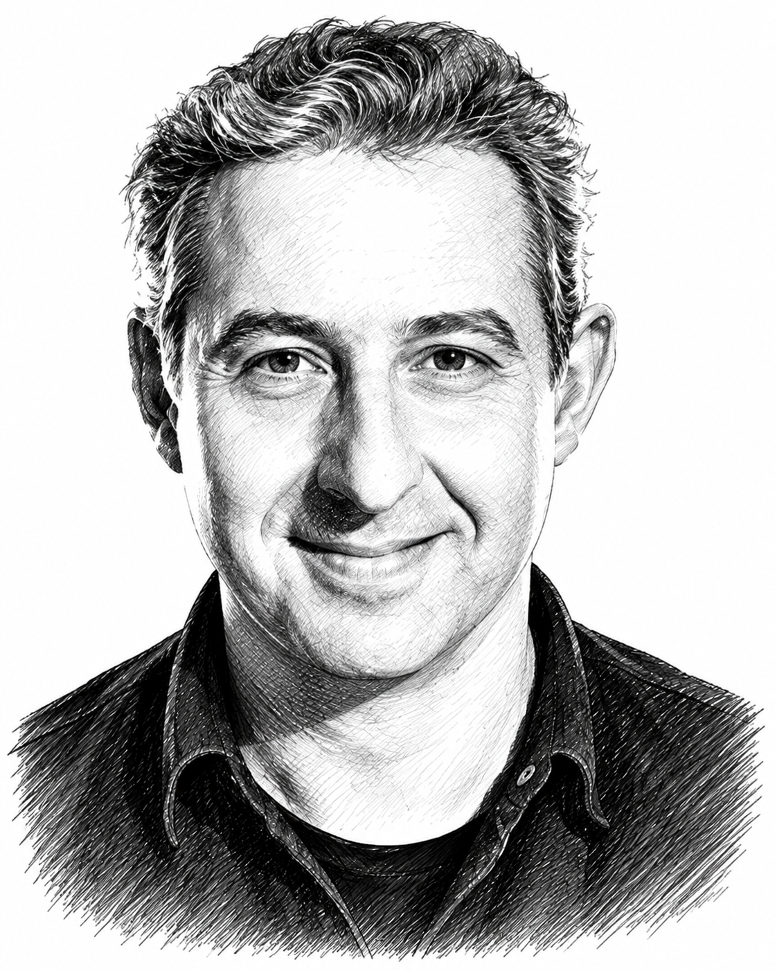 Portrait au trait de Marc Albinet