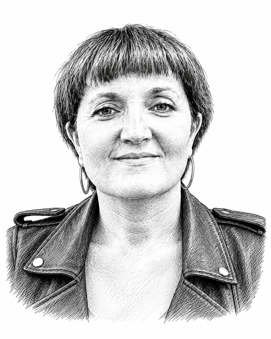 Portrait au trait de Marie-Cécile Naves