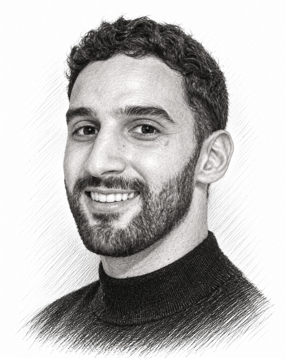Portrait au trait de Mastafa Foufa
