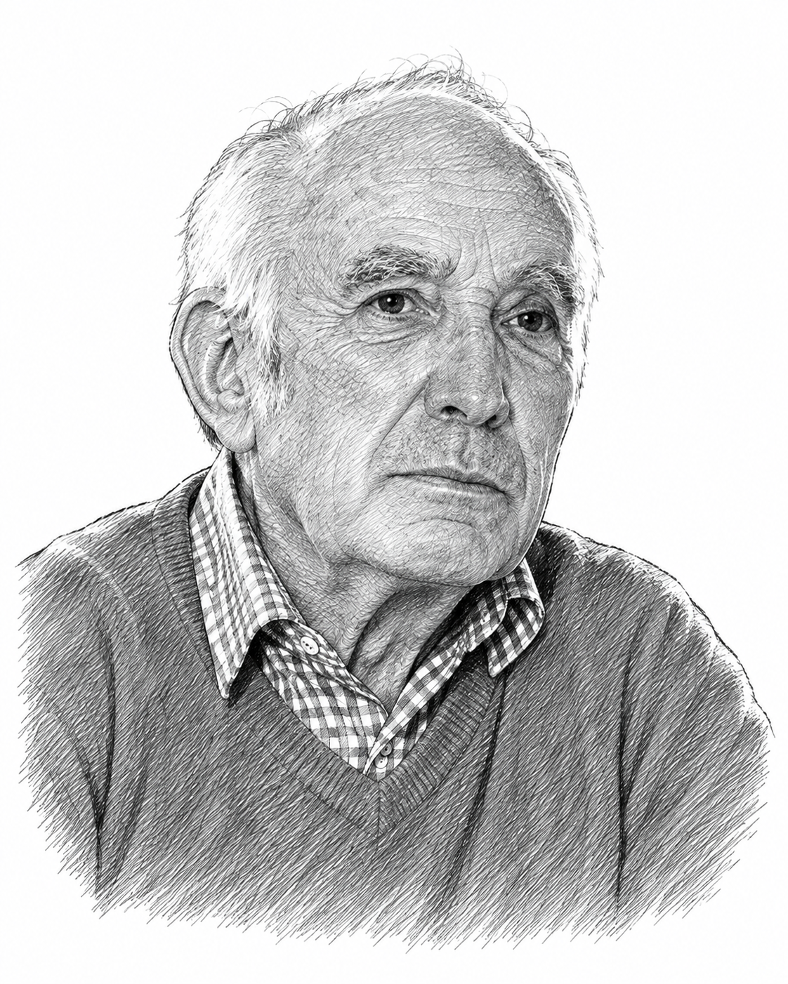 Portrait au trait de Michel Pinton