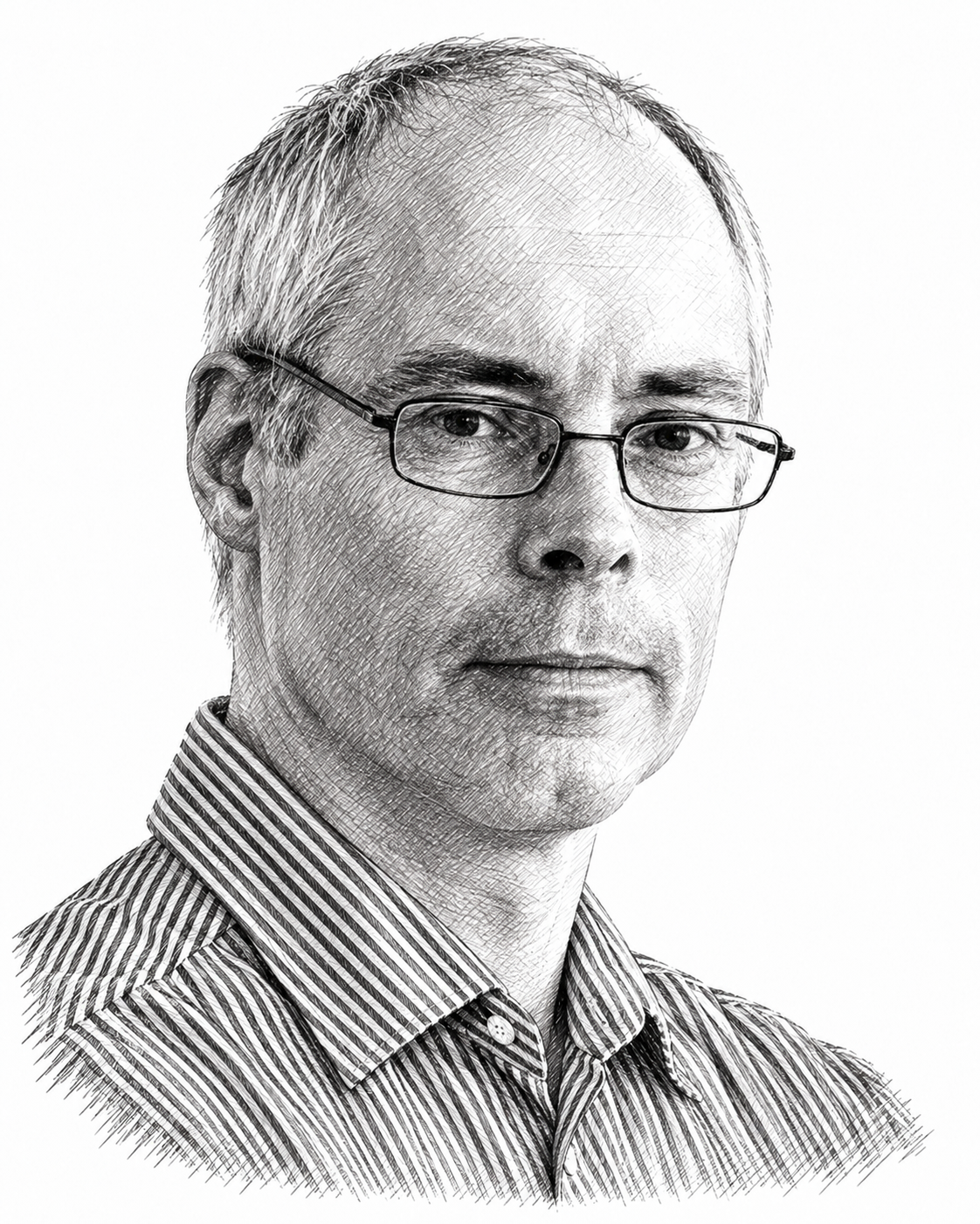 Portrait au trait de Murray Shanahan