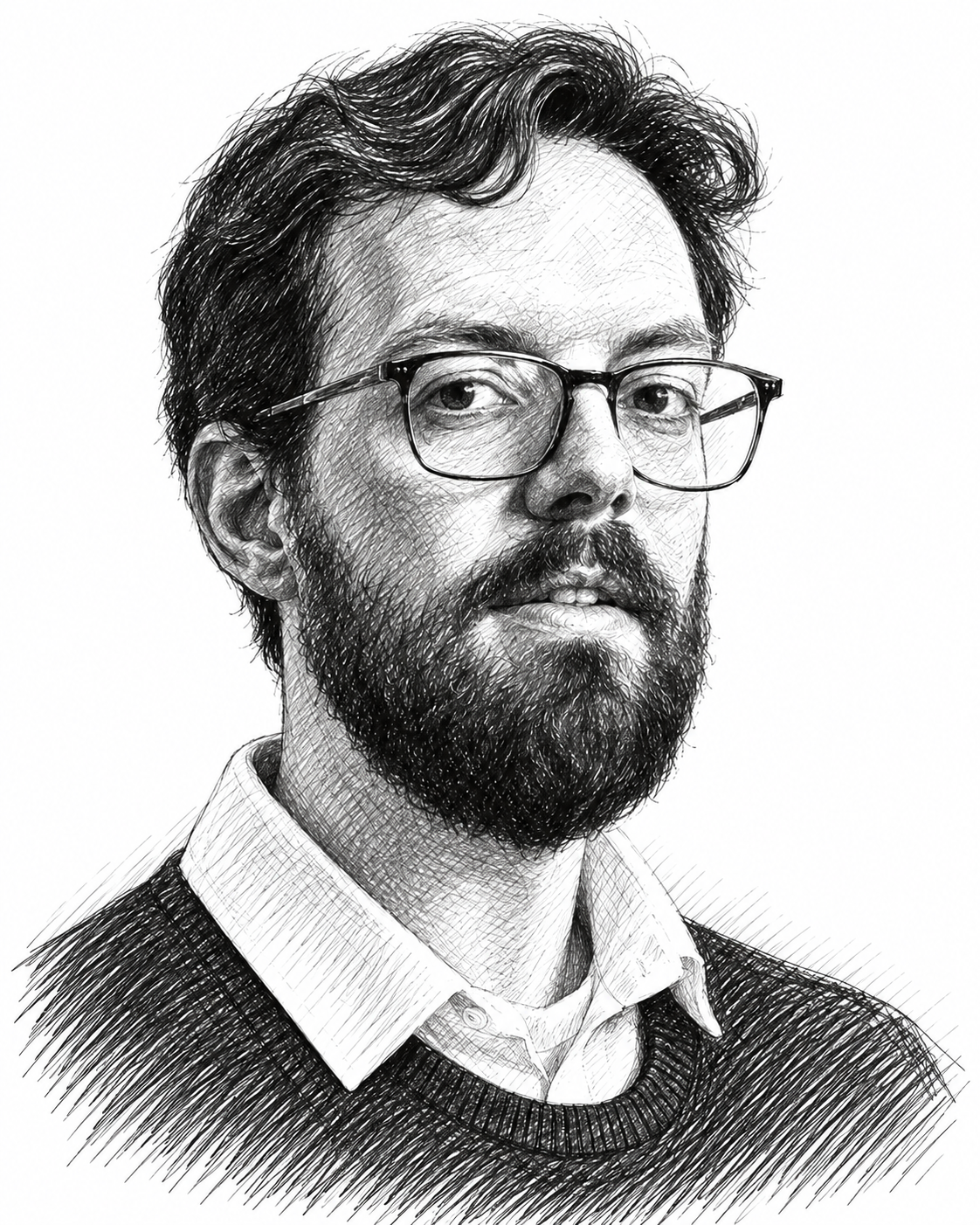 Portrait au trait de Nicolas Spatola