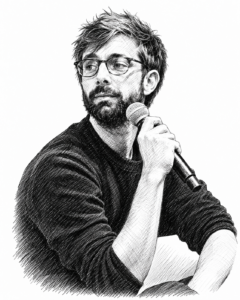 Portrait au trait de Philippe Vion-Dury