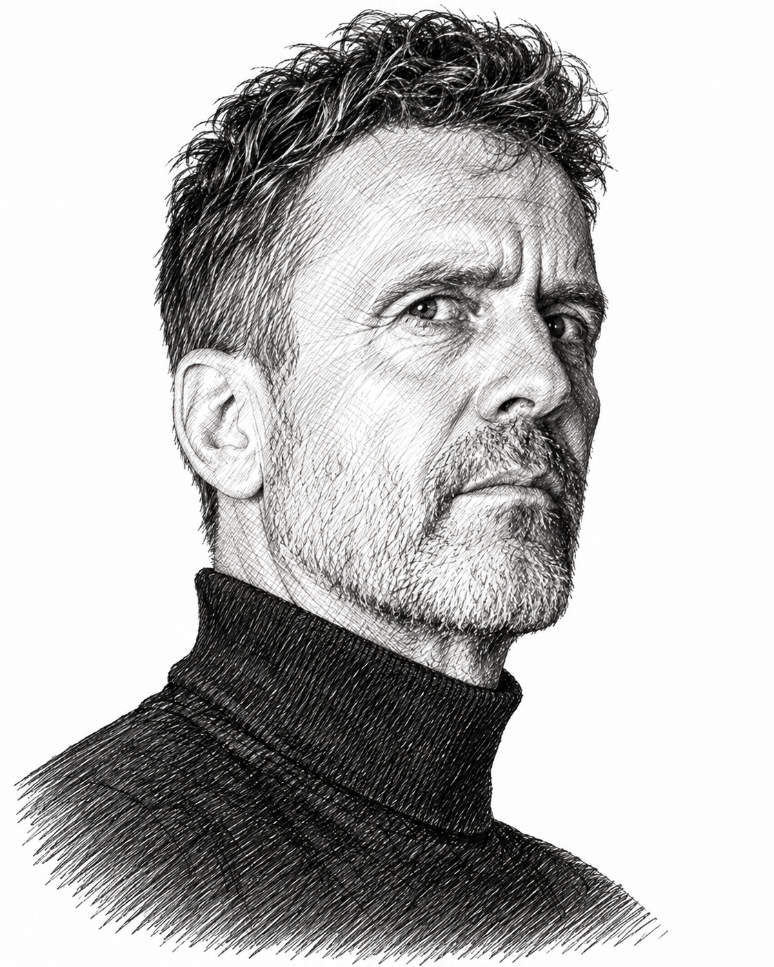 Portrait au trait de Pierre Maes