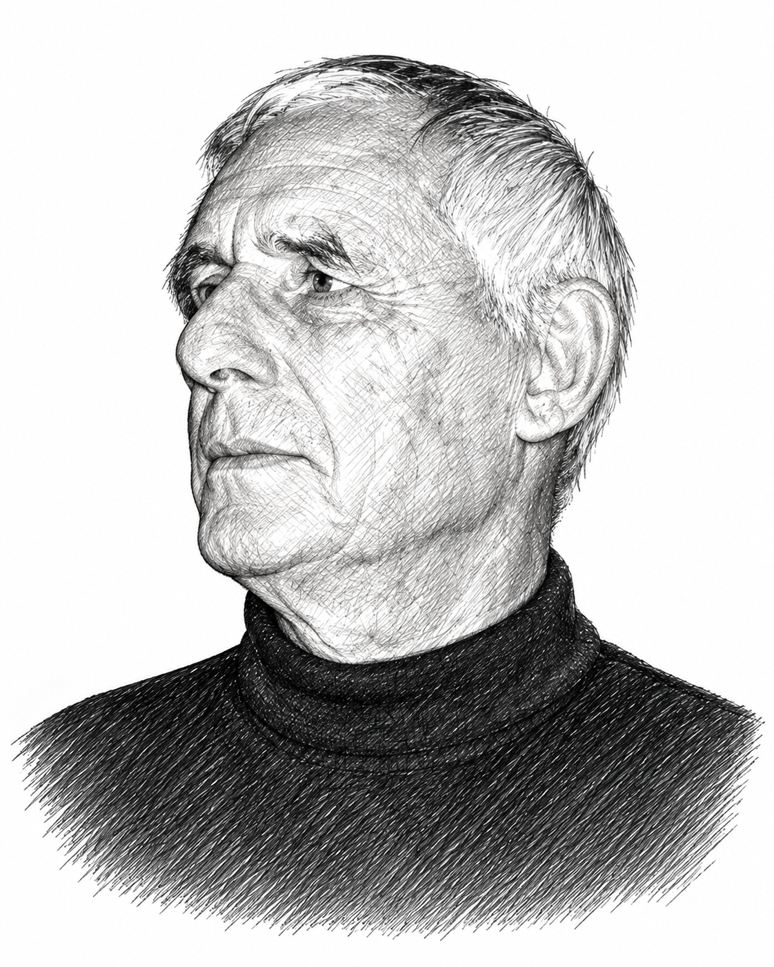 Portrait au trait de Romain Kroës