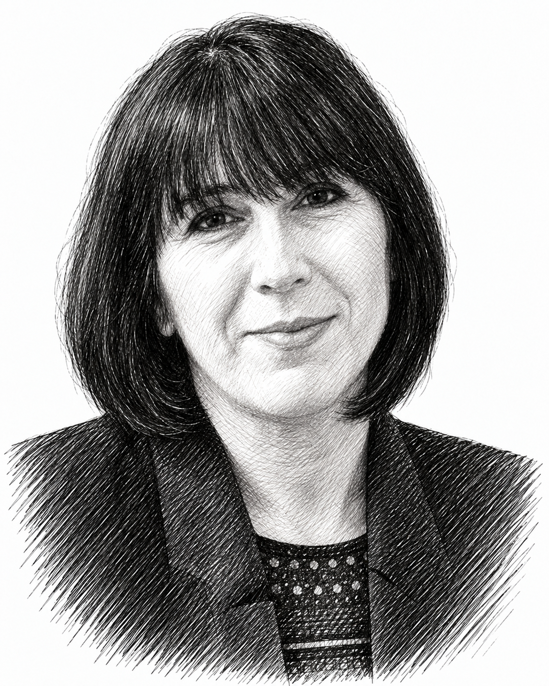 Portrait au trait de Sophie Sureau