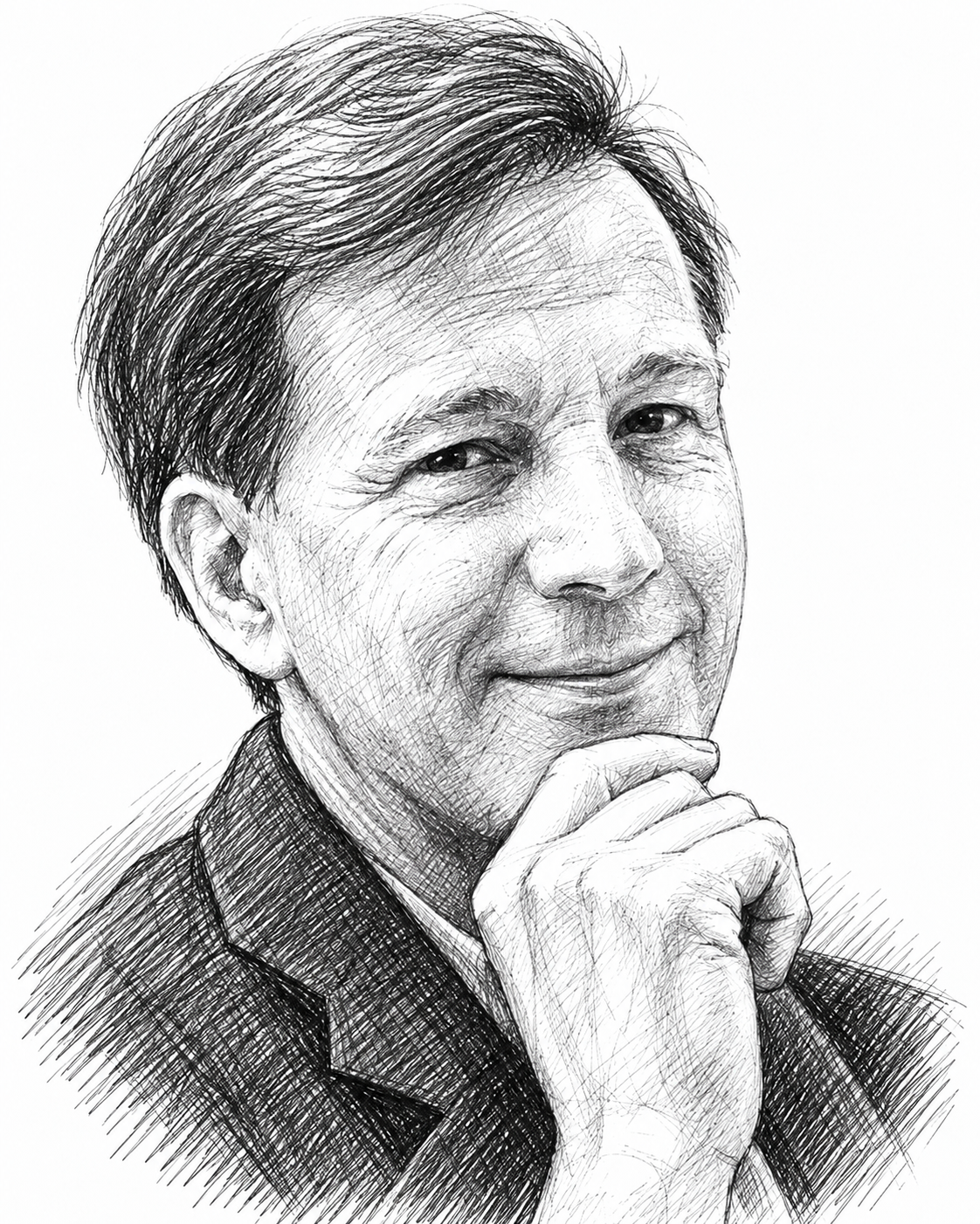 Portrait au trait de Thierry Guinhut