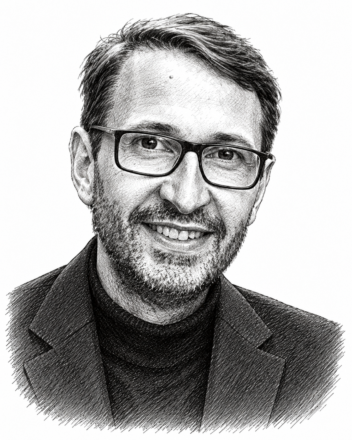 Portrait au trait de Tony Ferri
