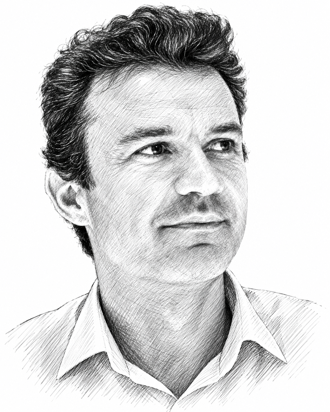 Portrait au trait de Vincent Bouillon