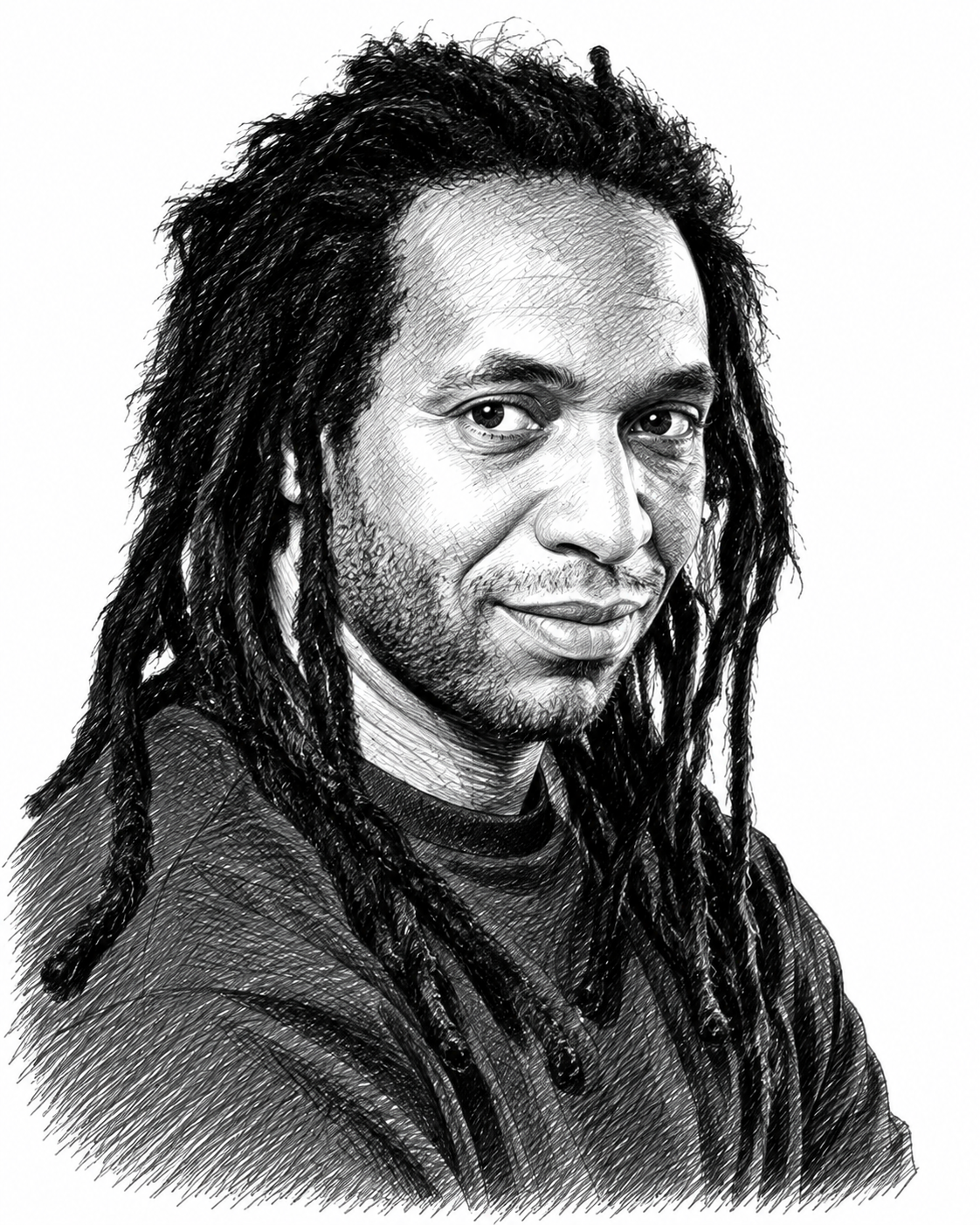 Portrait au trait de Yann Leroux