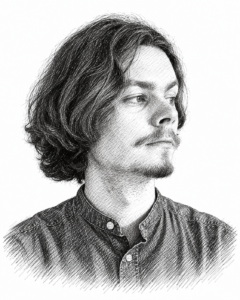 Portrait au trait de Simon Woillet