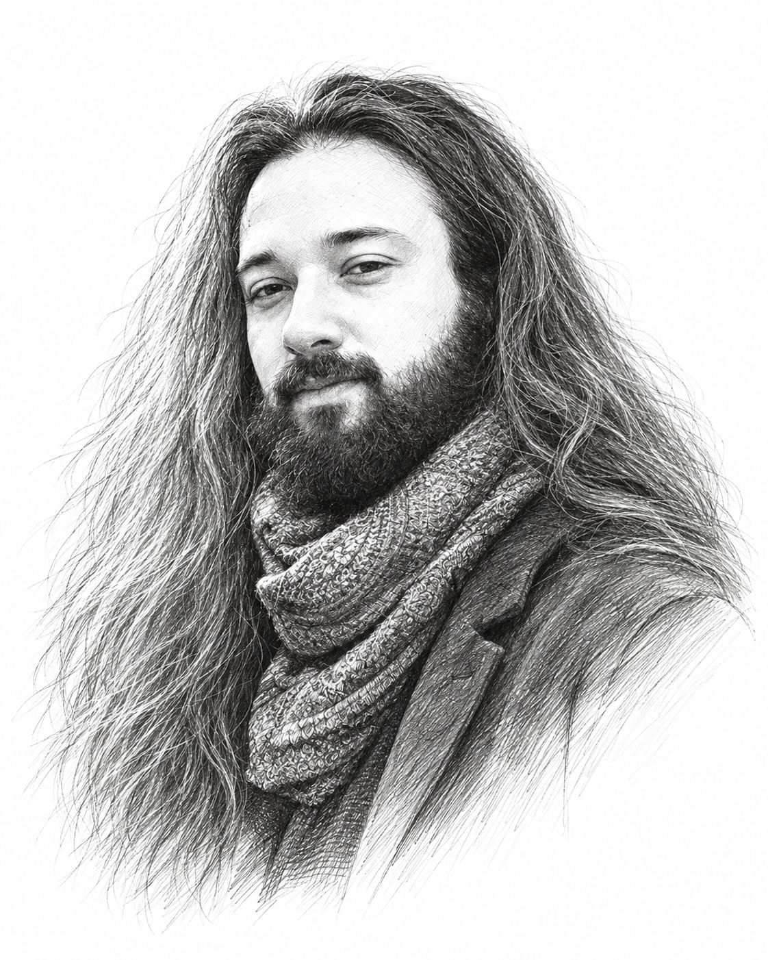 Portrait au trait d’Enzo Brocard