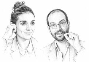 Portraits au trait de Clara Egger et Raul Magni-Berton